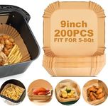 Air Fryer Paper Liners Disposable: 200pcs 9 Inch Parchment Paper Sheets Square, Non-stick Airfryer Basket Paper Liners for Baking Roasting Microwave