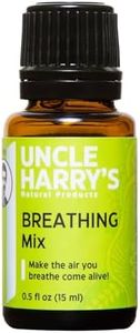 Uncle Harry’s Natural Products Breathing Mix Essential Oil Aromatherapy Synergy Blend, Crisp Pure Steam Distilled Plant Essences for Decongestion, 1 Fluid Ounce