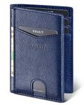 VULKIT Bifold Front Pocket Slim Wallet RFID Blocking Minimalist Thin Leather Credit Card Holder Wallet for Men and Women Cross Navy