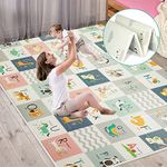 Deoxys Reversible And Non-Toxic Thick Foldable Waterproof Foam Baby Play Mat 200X180X1,5Cm. Floor Mat For Kids Toddlers Children. For Boy Or Girl Child's Room. Extra Large Size,1 Count,Multicolor