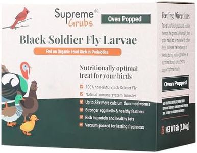 Supreme Grubs Natural Black Soldier Fly Larvae for Chickens, 85X More Calcium Than Mealworms-High Protein Grub Food Chicken Treats for Hens, Probiotic-Rich Chicken Feed, Calcium-Dense Bird Treat 5lb