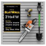 DLDIRECT 3'H x 4'W Slatwall Panel Garage Wall Organizer: Heavy Duty Wall Mounted PVC Wall Rack, Interlocking Slat Wall Paneling for Garage Wall Storage, Slatwall Board, Slatwall Shelves System - Grey
