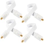 POPPSTAR 4x 28 cm SAT window feedthrough cable (very flat (0.2mm), F connector on both sides, gold-plated contacts, 8 Adhesive Pads, white