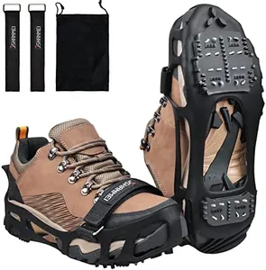 Ice Cleats Snow Traction Cleats for Walking on Snow and Ice Women Men Winter Outdoor Anti Slip Crampons Ice Cleats for Hiking Snow Boots Shoes