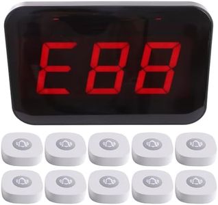 LOUKIENE Wireless Calling System, Display Receiver with 10 Waterproof Call Buttons, Caregiver Pager Retaurant Paging System for Restaurants Clinics Hotels Food Truck Church Nursery Hospital