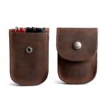 Hide & Drink, Full Grain Leather Holster Pouch, Durable EDC Waist Bag for Coins, Pocket Wallet, Headphones, Personal Items, Conveniently Attaches to Belt, Snap Closure, Handmade, Bourbon Brown