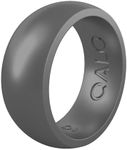 QALO Men's Classic Rubber Silicone Ring, Rubber Wedding Band, Breathable, Durable Rubber Wedding Ring for Men, 8.5mm Wide 2.5mm Thick, Grey Steel, Size 14