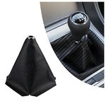 Car Shift Boot,Carbon Fibre Leather Gear Shift Cover for Dust Preventions & Car Decorations,Universal Manual/Automatic Shift Knob Cover Fits Most Cars Trucks SUVs (Carbon Fibre Black)