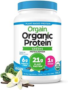 Orgain Organic Plant Based Protein & Greens Powder, Vanilla Bean - Vegan, Dairy Free, Gluten Free, Lactose Free, Soy Free, Low Sugar, Kosher, Non-GMO, 1.94 Pound (Packaging May Vary)