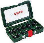 Bosch 12-Piece Router Bit Set (for Wood, Shank Ø 1/4", Accessory Routers)