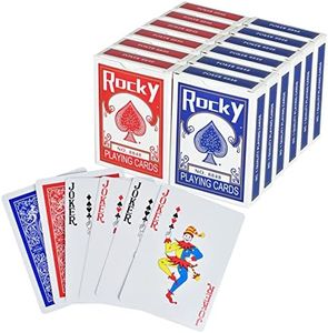 Cecliy Playing Cards, 12 Decks Waterproof Poker Size Standard Index for Blackjack Euchre Canasta Card Game(Red and Blue)