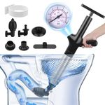 MESUADESI High Pressure Toilet Plunger, 9 in 1 Air Plunger for Toilet Power Plunger Toilet Clog Remover with Real-Time Barometer Drain Clog Remover Tools for Toilets Sink Kitchen Bathroom Clogged Pipe