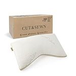 Cut & Sewn Latex Pillow for Side Sleepers - Adjustable Bed Pillow for Sleeping - Curved Pillow for Neck and Shoulder Pain - 100% Adjustable Loft - Queen Size Pillow 19 inch x 29 inch (Queen)