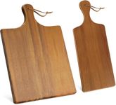 Cutting Boards for Kitchen, Acacia Wood Chopping Board for Chopping Meat, Vegetables, Fruits, Cheese, Knife Friendly, Serving Tray with Handle (Set of 2 Large & Small)