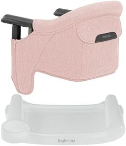 Inglesina Fast Table Chair - Powder Pink + Fast Dining Tray - Portable Baby High Chair for Babies & Toddlers up to 37 lbs - Fits Tables 0.8''-3.5'' Thick - Compact, Easy to Use - Travel Bag Included