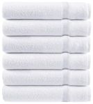 Canadian Linen Premium White Bath Towels Set 24"x50" 6 Pack Lightweight Soft Absorbent Quick Dry Ring Spun Imperial Commercial Cotton Towels for Bathroom Hotel Motel Gym Spa Shower Salon Beach Pool