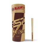 RAW Cones Classic Lean Size | 50 Pack | Natural Pre Rolled Rolling Paper with Tips & Packing Tubes Included…