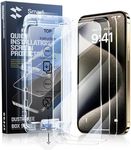 SMARTDEVIL 3 Pack Screen Protector for iPhone 15 (6.1 Inch) Tempered Glass, HD Clear Film, Easy Installation, Dust-Free & Bubble-Free