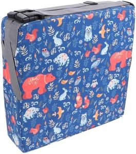 TOYANDONA Blue Toddler Booster Seat for Dining Table Children Double Straps Washable Portable Booster Seat Dining Table Increasing Cushion for Baby Kids