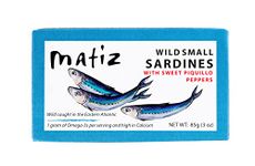 Matiz Sardinillas with Sweet Piquillo Peppers (3 oz.) Wild Caught Off the Coast of Galicia, Baby Sardines