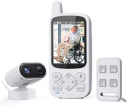 Elderly Monitor with Camera and Audio, Call Button/2 Way Talk Room Monitors for Elderly, Med Reminder Temp Sensor Cameras for Elderly Monitoring, Senior Monitor Baby Monitors for Elderly Care/No WiFi
