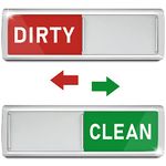 Dirty Clean Dishwasher Magnet,Dishwasher Magnet Clean Dirty Sign Magnet for Dishwasher Dish Bin That Says Clean or Dirty Dish Washer Refrigerator for Kitchen (Silver)