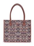 ZOUK Kashmir blooms Floral Printed Jute Handcrafted Multicolor Women's Stylish Tote Bags | Tote Handbag| Shoulder bag with double handle