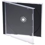 10.4 mm Standard Replacement CD Jewel Case Hold Single Disc Black Tray Pack of 50