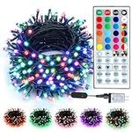 Brizled Color Changing Christmas Lights, 66ft 200 LED RGB String Lights with Remote, Dimmable Outdoor Christmas Lights, Mini Christmas Tree Lights Indoor, Plugin Xmas Lights for Xmas Tree Party Decor