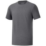 BASSDASH Men’s Ultra Soft Cotton Blend UPF 50+ Sun Protection T-Shirt Short Sleeve Lightweight Cooling Casual Basic Tee, Heather Grey, Large