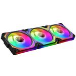 TZMRIT Block Fan Module 120 UNI FAN Black,Rgb Fan 120mm,Infinity Mirror Daisy-Chain ARGB Fan Triple Pack with Controller