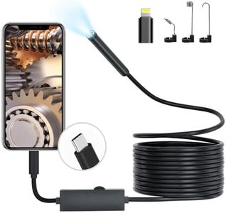 Endoscope Inspection Camera,Picache 1920P USB C Borescope Endoscope Camera with Light,Snake Camera with 8 LED Light,7.9mm IP68 Waterproof Probe for iOS and Android(16.4FT/5M,No WiFi Needed)