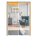 Yotache White Screen Doors with Magnets 100 x 210 cm, Reinforced Polyester Anti-Tearing Mosquito Door Net Keep Fly Bug Out