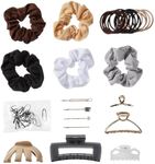 Scunci by Conair 82 Piece hair accessory kit - hair accessories for women - neutral colors- 3 stackable containers