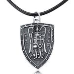 St Michael Necklace Sterling Silver Pendant for Men Women, Archangel Protect Angel Guardian Saint Michael Amulet Shield Protection Pendant Unique Jewelry Gift, St. Michael Medal Pendant