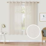 CUCRAF Voile Curtain 72 Inch Drop 2 Panels with Eyelet Linen Net Curtains for Windows Sheer Curtains for Bedroom Kitchen Dormitory Home Decoration