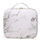 Seagull flight of fashion Cosmetic Bag, Makeup Organizer Bag for Home & Travel,Vanity Bag with Dividers for Brushes,Toiletries, Cosmetics 26 x 23 x 9 cm - White Marble