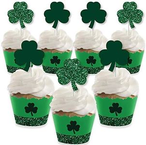 Big Dot of Happiness St. Patrick’s Day - Cupcake Decoration - Saint Patty’s Day Party Cupcake Wrappers and Treat Picks Kit - Set of 24