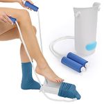 Kekoy Sock Aids for Putting Socks On and Off for Men and Women, Easy to Use than Sock Aid Stocking Slider with Three-finger, Sock Helper with Foam Handles for Disabled Aids, Elderly(1 Pack White)