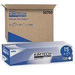 Kimberly-Clark Professional Kimtech Science Kimwipes Delicate Task Wipers (34705), White, 2-Ply, 15 Pop-Up Boxes / Case, 120 Sheets / Box, 1800 Sheets / Case