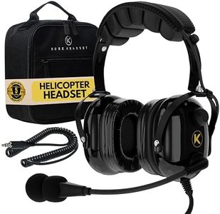 H1 Helicopter Pilot Headset with Mono, 24dB Passive Noise Reduction Rating, Noise-Canceling Microphone, Gel Ear Seals, Adjustable Headband, AUX Port for MP3, U174 Plug, & Free Headset Bag