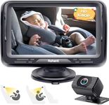 Baby Car Camera Easy Install: Eye Protection Clear Night Vision 360° Rotation Rear Facing Baby Car Mirror for 2 Kids HD 1080P 150° Wide View Stability Backseat Camera with Monitor -Rohent N06