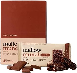 Perfect Keto Mallow Munch, Gluten Free, Cereal Bars, Breakfast Bar, Rice-Free, Low Sugar, Low Carb, Crispy, High Protein Snack, Healthy Snacks, 8g Protein, 2g Net Carbs, Chocolate, 8 Pack
