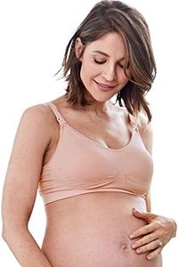 Mamaway Seamless Nursing Maternity Bra | No Moving Pads, Wirefree Supportive Clip Down Bras for Pregnancy/Breastfeeding Women Dusty Pink