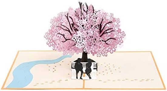 Vicloon Biglietto d'Auguri, Biglietto d'Auguri 3D Pop-up Carta Matrimonio Carta Inviti,Amanti Romantici Sotto il Ciliegio per Moglie Marito Fidanzata Sposa e Madre