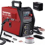 ARCCAPTAIN 145A Flux Core MIG Welder 110V Gasless MIG/Lift TIG/MMA Stick 3 in 1 Welding Machine with Synergy, IGBT Inverter Welder Machine Portable Welder for Beginner