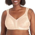 PLAYTEX Women's 18 Hour Front-Close Wirefree Bra W/Flex Back Us4695 Full Coverage, Opaque, Light Beige, 46D