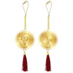 Diviniti 24K Gold Plated Double Sided Sai Baba and Yantra Car Hanging Sai Baba Dangler Interior Decor Luxurious Gold Plated Hangings Divine Car Accessories for Positive Energy Protection