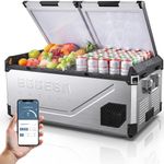 BODEGACOOLER 12 Volt Car Refrigerator, 79 Quart(75L) Portable Freezer Car Fridge Dual Zone With APP Control, -4℉-68℉ Electric Cooler, 12/24V DC and 100-240V AC, for Vehicles,Camping, RV, Outdoor