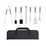 Amazon Brand - Umi BBQset| Barbecue Grill Accessories Tools| BBQ Tool Kit with Storage Bag Stainless Steel, (Set of 7)